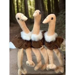 TY Beanie Babies 3 STRETCH The Ostrich‎ Plush NWT